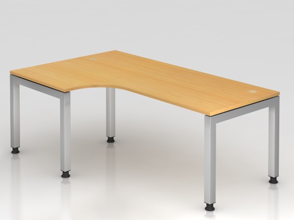 HAMMERBACHER J-Serie höhenverstellbarer Schreibtisch Winkelform mit 5-Fuß Gestell