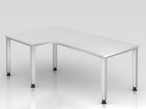 HAMMERBACHER Q-Serie höhenverstellbarer Schreibtisch Winkelform mit 5-Fuß Gestell