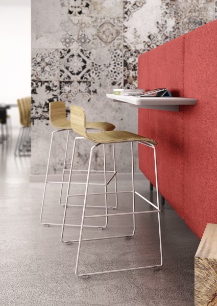 fm Büromöbel Barhocker Epsillon aus Holz mit optionaler Sitzpolsterung