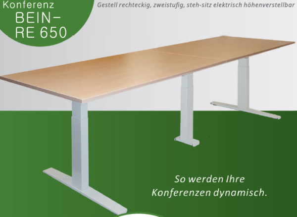 Elektroverstellbares Schreibtischgestell Konferenz Tisch RE 650 / 180°
