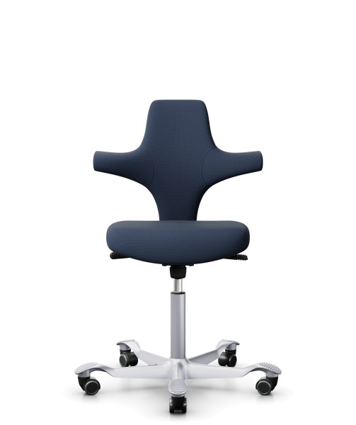 Bürostuhl HAG Capisco 8126/8127 mit flachem Sitz, Rückenlehne und optionaler Kopfstütze